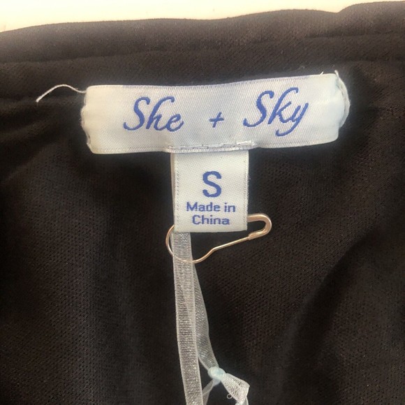 She + Sky  Gold Metallic shimmer sequin cocktail party dress Size Small - Picture 6 of 9